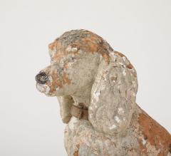 Pink Painted Reconstituted Stone Dog Poodle Garden Ornament France 20th Century - 3822220