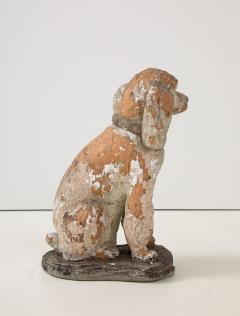 Pink Painted Reconstituted Stone Dog Poodle Garden Ornament France 20th Century - 3822222