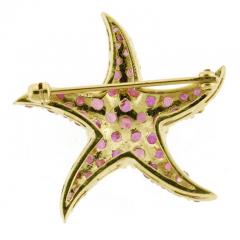 Pink Sapphire Starfish Brooch - 4736397