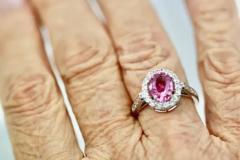 Pink Sapphire and Diamond Ring - 3451367