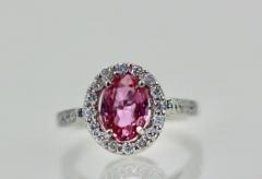 Pink Sapphire and Diamond Ring - 3451389