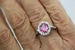 Pink Sapphire and Diamond Ring - 3451513