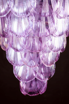 Pink Shell Murano Glass Huge Chandelier 1980 - 1587451
