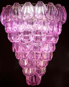 Pink Shell Murano Glass Huge Chandelier 1980 - 1587455