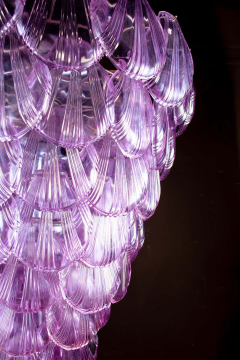 Pink Shell Murano Glass Huge Chandelier 1980 - 1587464