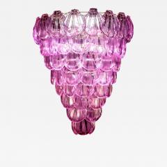 Pink Shell Murano Glass Huge Chandelier 1980 - 1587748