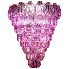 Pink Shell Pair of Murano Glass Huge Chandelier 1980 - 1489488