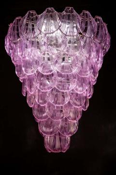 Pink Shell Pair of Murano Glass Huge Chandelier 1980 - 1489502