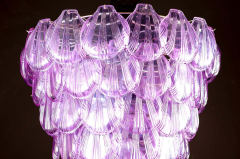 Pink Shell Pair of Murano Glass Huge Chandelier 1980 - 1489526