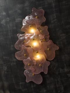 Pink Spatters Murano Glass Wall Sconces - 3741436