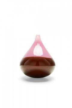 Pink and Brown Glass Bud Vase - 4675657