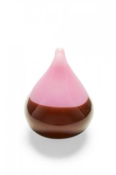 Pink and Brown Glass Bud Vase - 4675658
