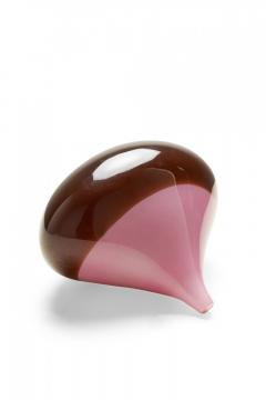 Pink and Brown Glass Bud Vase - 4675659
