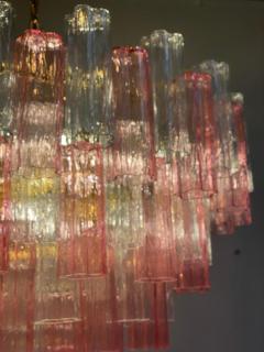 Pink and Clear Large Murano Glass Tronchi Chandelier or Ceiling Light - 3980180