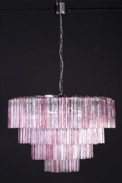 Pink and Ice Color Large Italian Murano Glass Tronchi Chandelier - 2171281