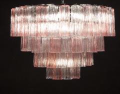 Pink and Ice Color Large Italian Murano Glass Tronchi Chandelier - 2171283