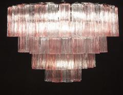 Pink and Ice Color Large Italian Murano Glass Tronchi Chandelier - 2471532