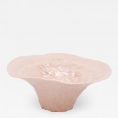 Pink bowl with exaggerated lip and pearl luster accent - 2021283