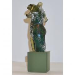 Pino Signoretto 1970s Pino Signoretto Italian Seafoam Green Scavo Murano Glass Nude Sculpture - 751686