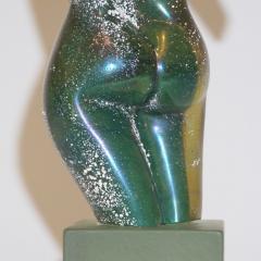 Pino Signoretto 1970s Pino Signoretto Italian Seafoam Green Scavo Murano Glass Nude Sculpture - 751688