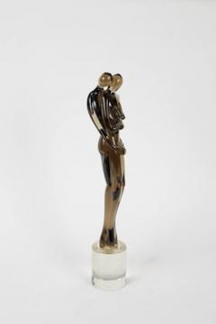 Pino Signoretto Lovers Dark Smoky Murano Glass Sculpture by Pino Signoretto - 519198