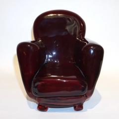 Pino Signoretto Pino Signoretto 1980s Italian Burgundy Red Murano Glass Miniature Armchair - 502659