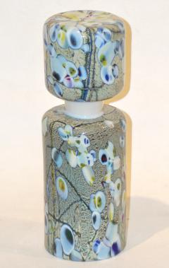 Pino Signoretto Pino Signoretto 1980s Pair of Silver Green Blue Yellow Red Murano Glass Bottles - 625031