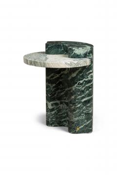 Piotr Dabrowa for Serafini Italian Contemporary Verde Alpi Marble End Side Table - 4605416