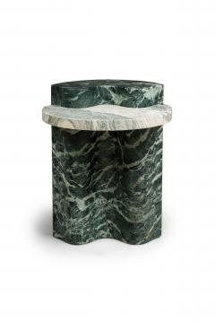 Piotr Dabrowa for Serafini Italian Contemporary Verde Alpi Marble End Side Table - 4605417