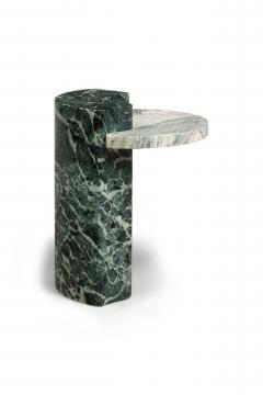 Piotr Dabrowa for Serafini Italian Contemporary Verde Alpi Marble End Side Table - 4605420