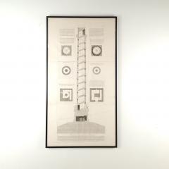 Piranesi Italian Engraving of Cross Section of Column of Trajan - 3068166