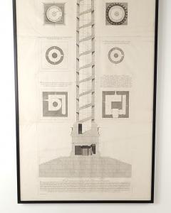 Piranesi Italian Engraving of Cross Section of Column of Trajan - 3068167