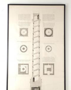 Piranesi Italian Engraving of Cross Section of Column of Trajan - 3068168