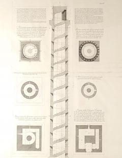 Piranesi Italian Engraving of Cross Section of Column of Trajan - 3068170