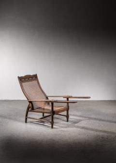 Planters chair in teak cane and brass Italy circa 1900 - 2969240