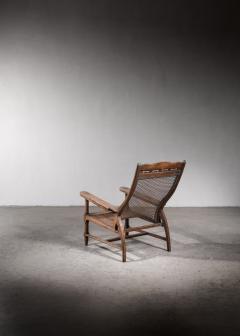 Planters chair in teak cane and brass Italy circa 1900 - 2969242