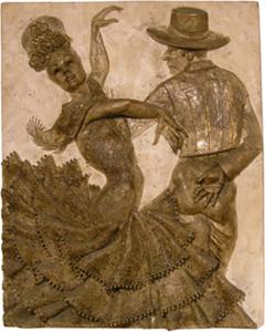 Plaster Flamenco Dancers Wall Art Hanging - 2759459