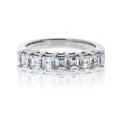 Platinum 1 75cttw Square Emerald Cut Diamond Wedding Band - 4235702