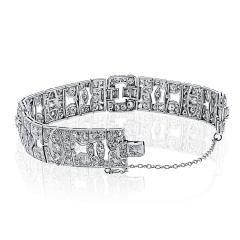 Platinum 10 00cttw Vintage Diamond Bracelet - 4541778