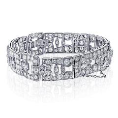 Platinum 10 00cttw Vintage Diamond Bracelet - 4541780