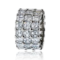 Platinum 16 25cttw Asscher Cut Three Row Diamond Eternity Ring - 4444002