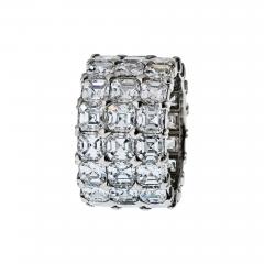 Platinum 16 25cttw Asscher Cut Three Row Diamond Eternity Ring - 4444007