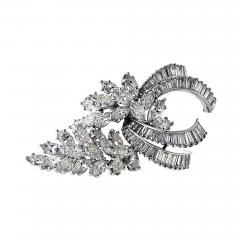 Platinum 18 00cttw Diamond Marquise And Baguette Cuts Brooch - 4015467