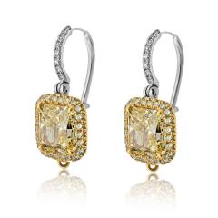 Platinum 18K Yellow Gold 2 01 FYFC SI1 GIA Earrings - 4446495