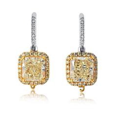Platinum 18K Yellow Gold 2 01 FYFC SI1 GIA Earrings - 4447108