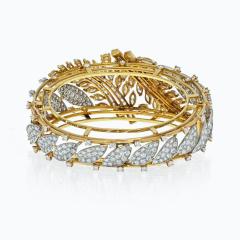Platinum 18K Yellow Gold 27 50cts Round And Baguette Cut Diamond Bracelet - 4521002