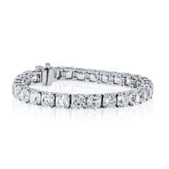 Platinum 26 55cttw Old Mine Cut GIA Diamond Tennis Bracelet - 4512238