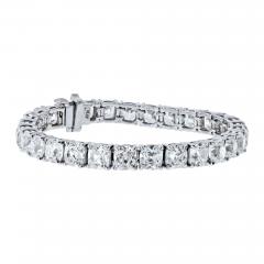 Platinum 26 55cttw Old Mine Cut GIA Diamond Tennis Bracelet - 4512258