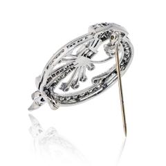 Platinum 4 00cttw Round And Baguette Cut Diamond Brooch - 4232124