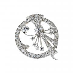 Platinum 4 00cttw Round And Baguette Cut Diamond Brooch - 4235691